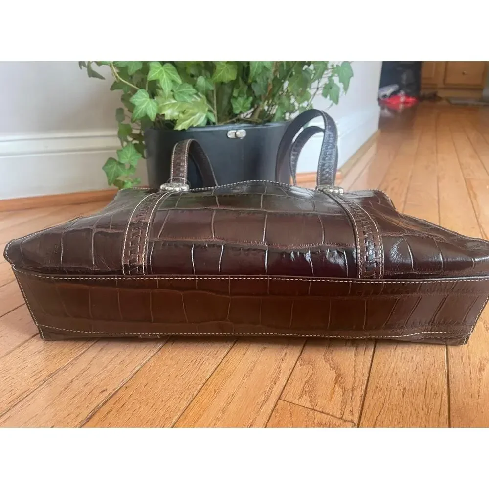 Brighton Sienna embossed brown tote bag (PU120